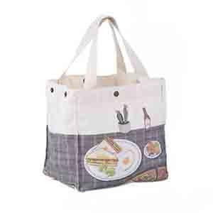 Custom Sublimation Graphic Printed Mini Canvas Tote Bag with Lining
