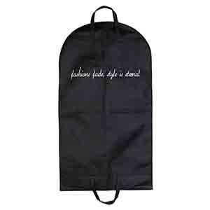 Logo Printed Black Non Woven Garment Bag 