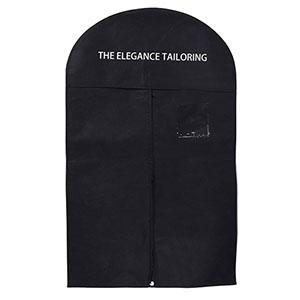 Two Sides Customized Logo Printed Wedding Garment Bag Black Suit Cover Bridal Gown Wedding Dress Bags With PVC Pocket